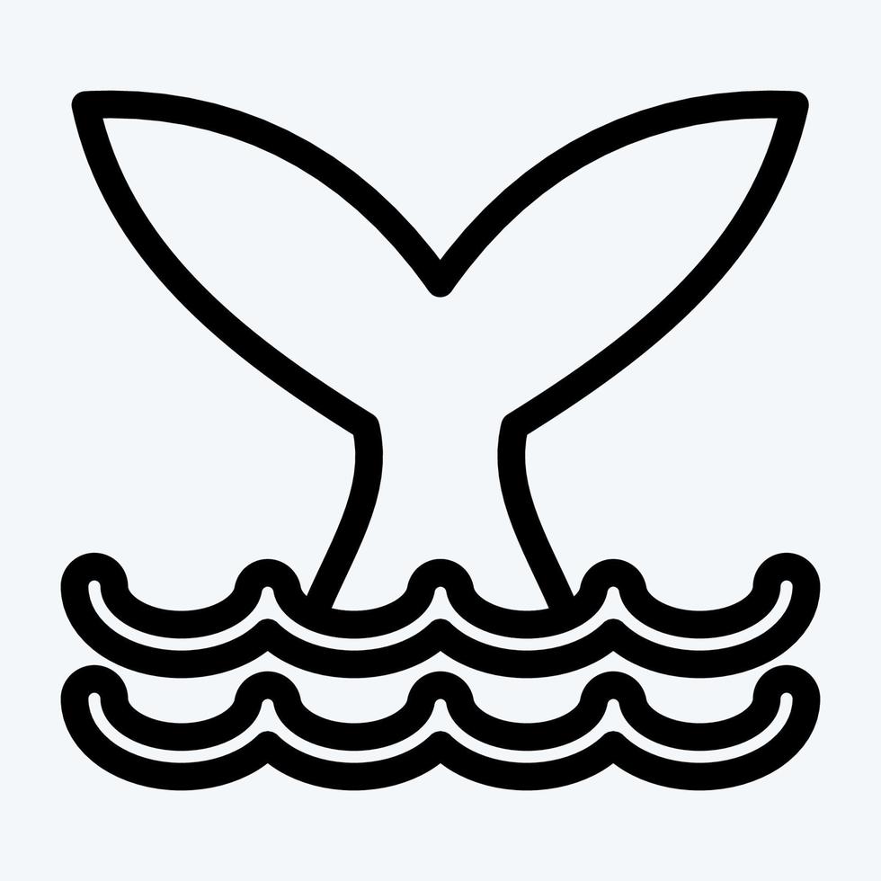 Icon Whale. suitable for seafood symbol. line style. simple design editable. design template vector. simple illustration vector