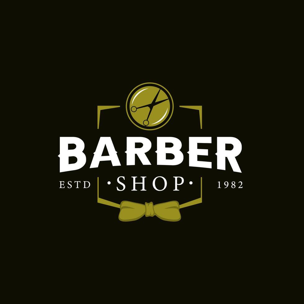Classic barber shop logo template 8859585 Vector Art at Vecteezy