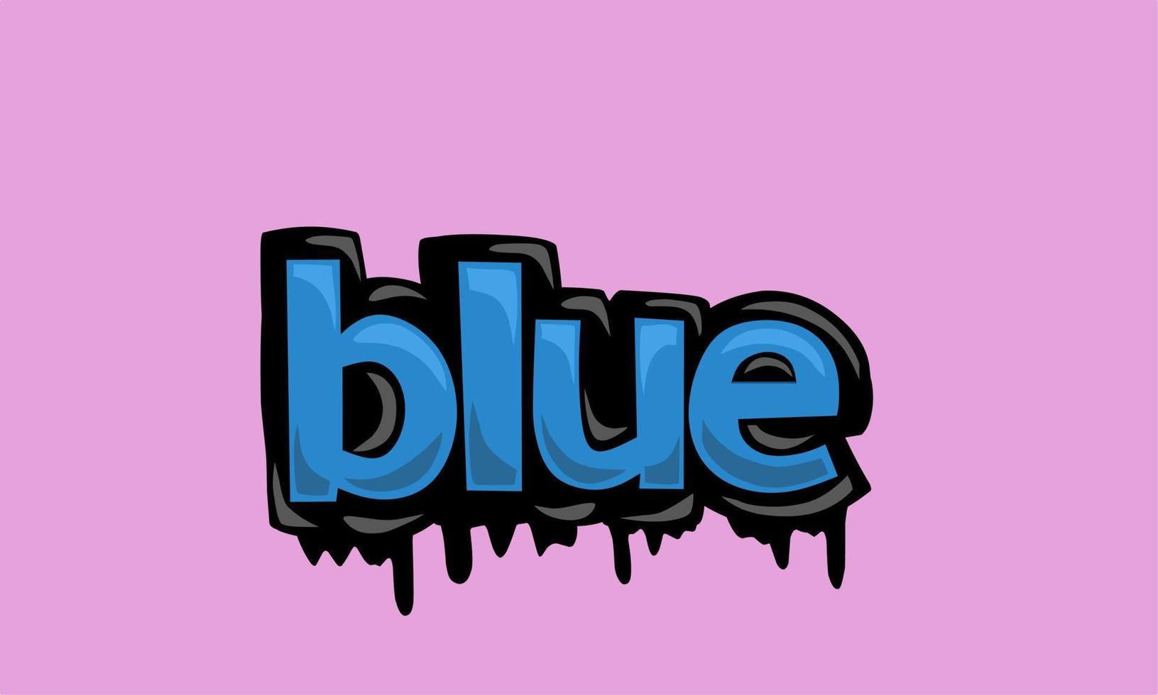 BLUE writing vector design on pink background