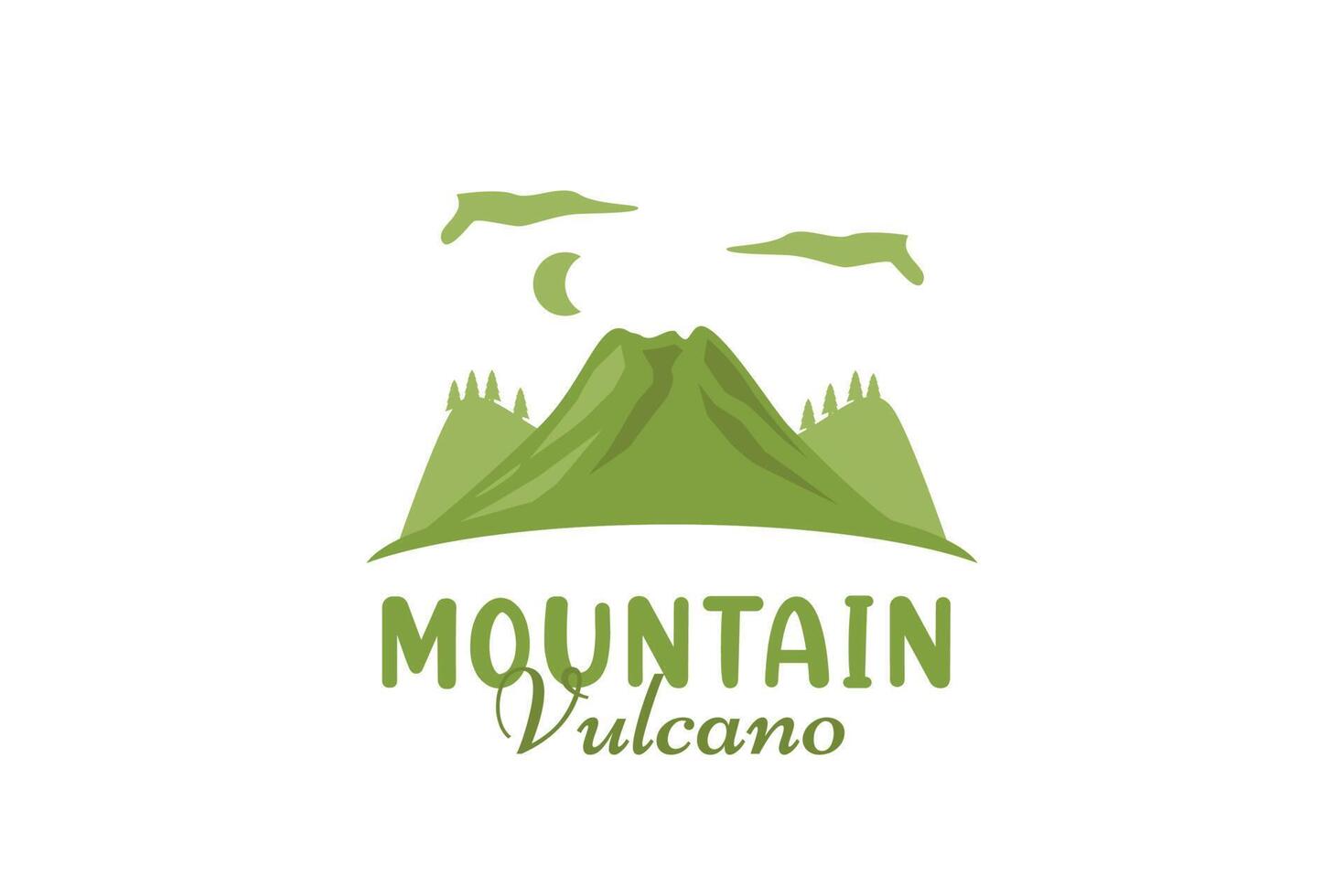 Classic logo Mountain vulcano green vector