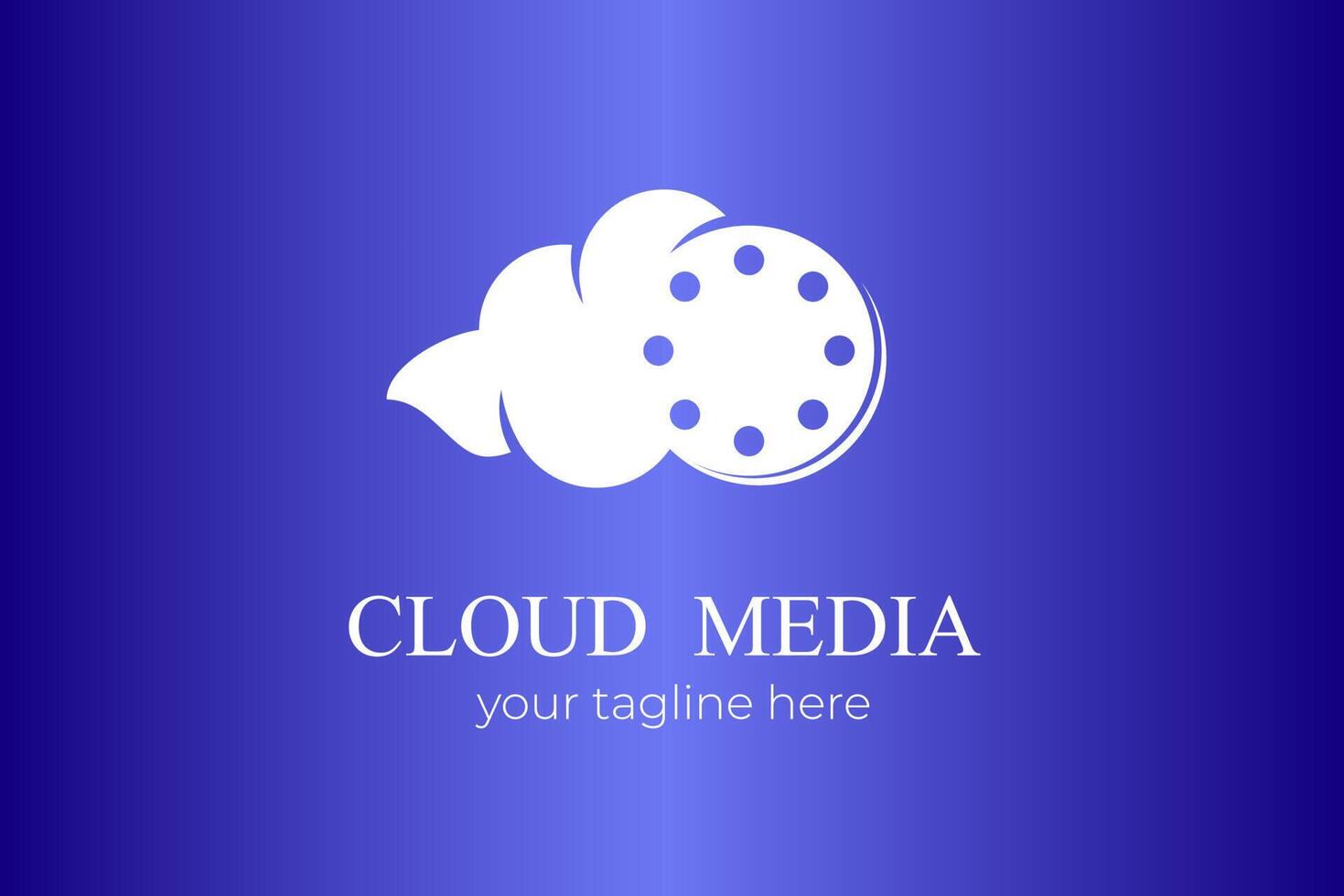 Cloud media logo template vector