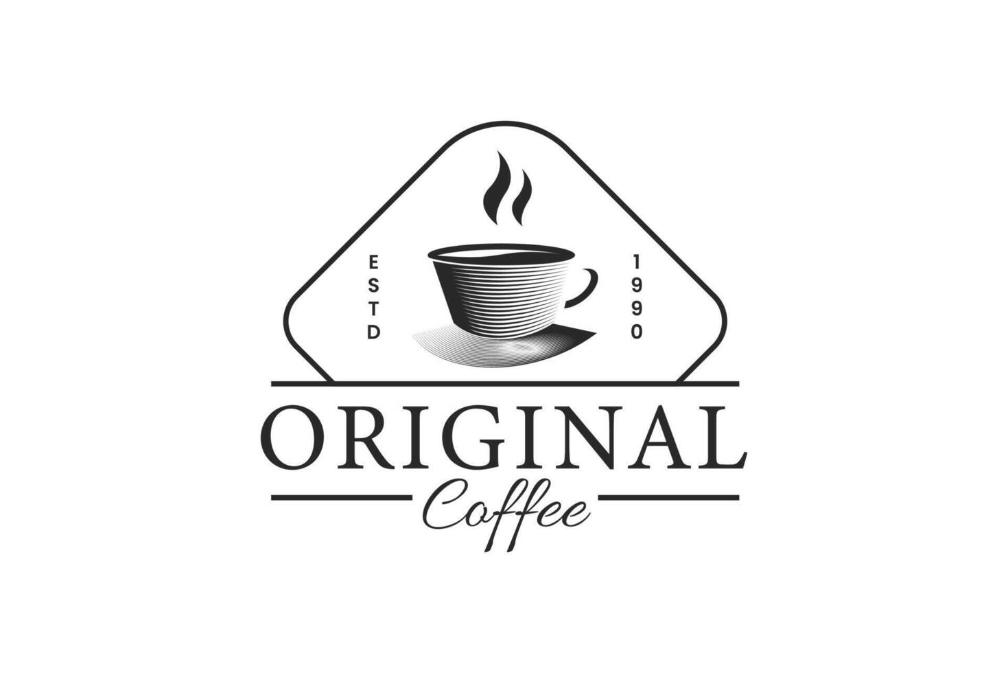insignia de café original del logotipo clásico vector