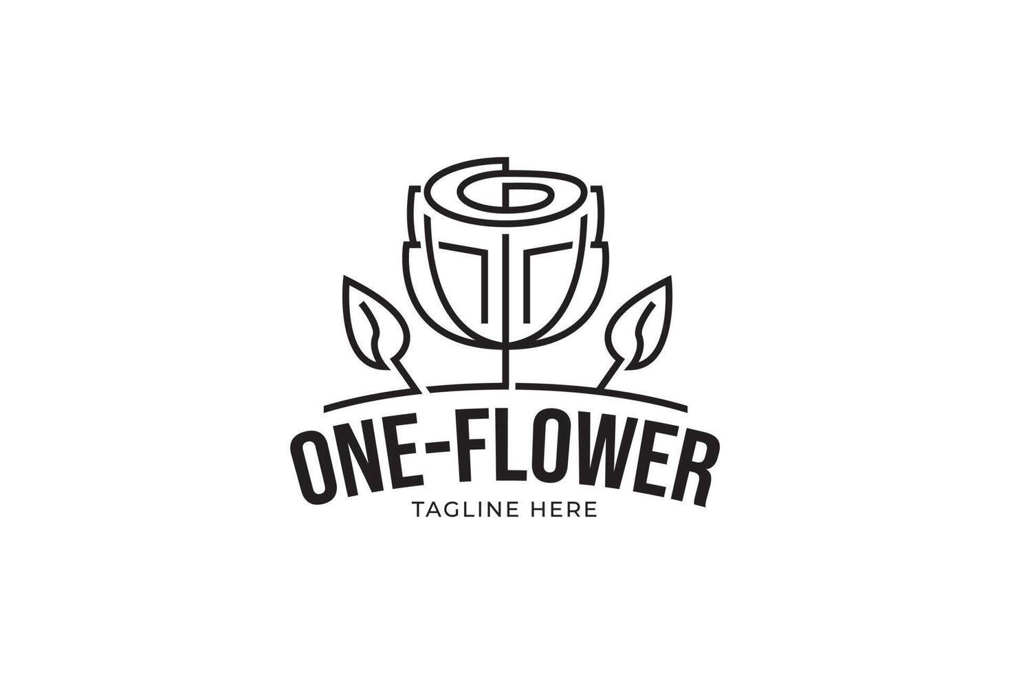 One Flower logo template modern vector