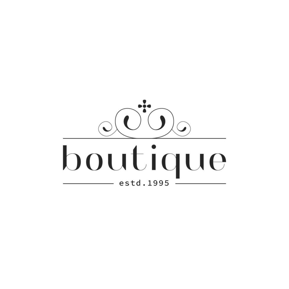 clásico logotipo boutique minimalista vector