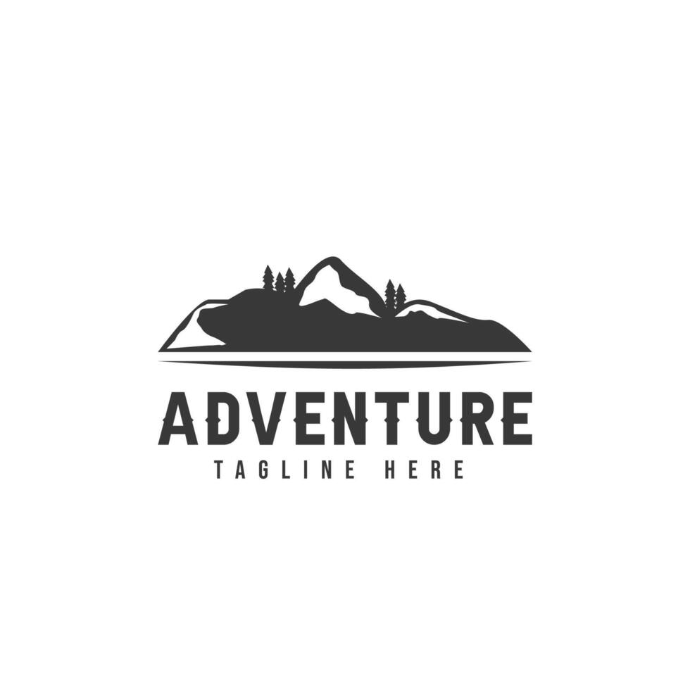 Adventure logo classic mountain vector