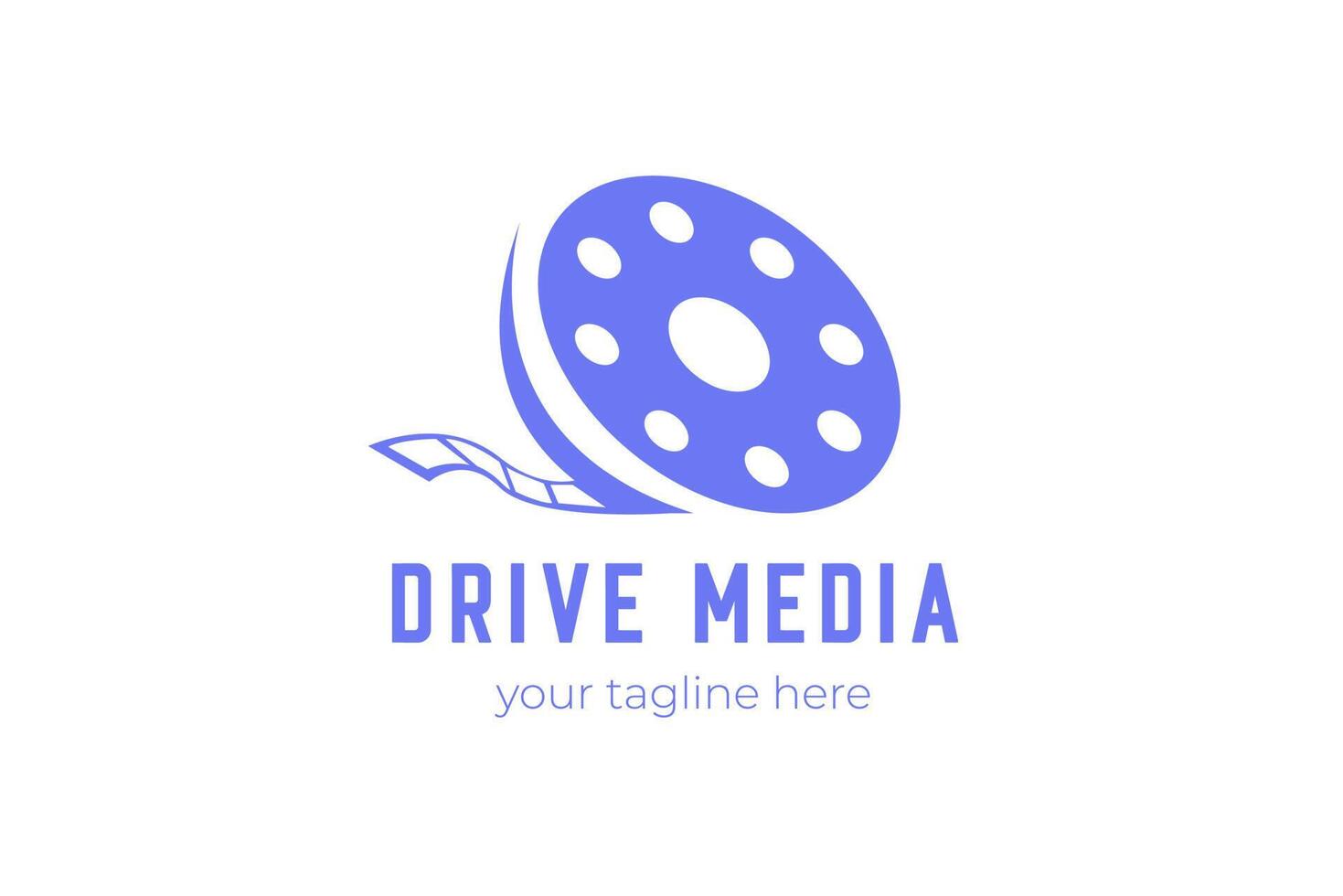 plantilla de logotipo moderno de drive media vector