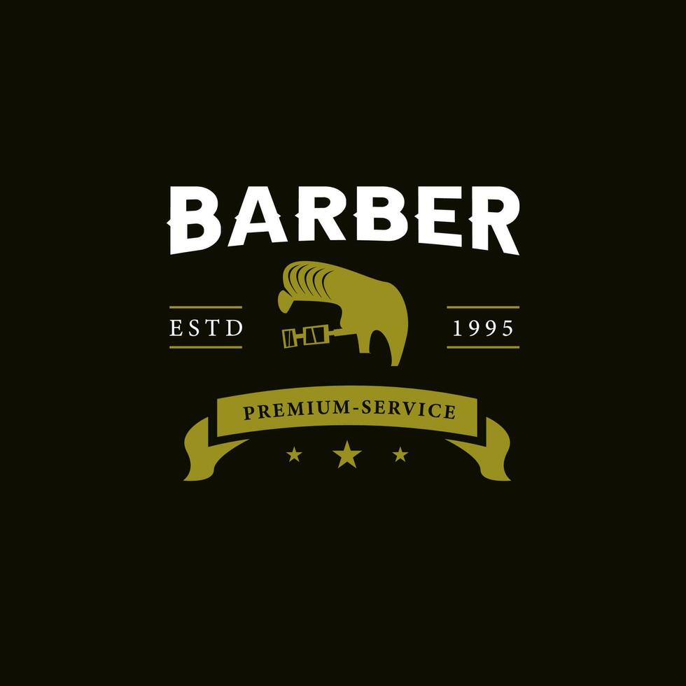 Classic barber shop logo template vector