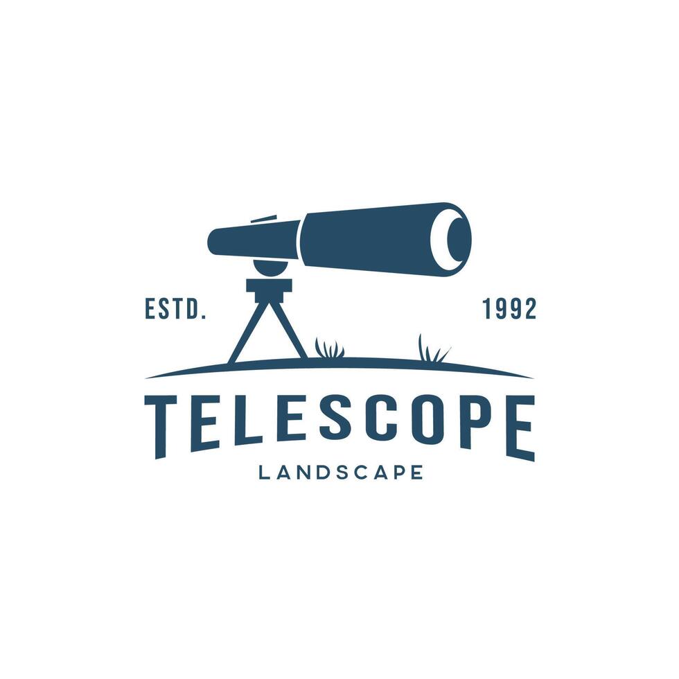Telescope landscape logo modern vector