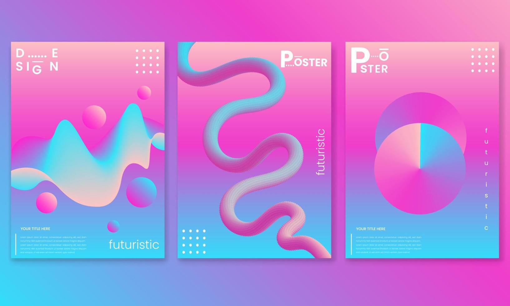 Set of covers design templates with vibrant gradient background. Trendy modern design. Applicable for placards, banners, flyers, presentations, covers and reports. Vector illustration.