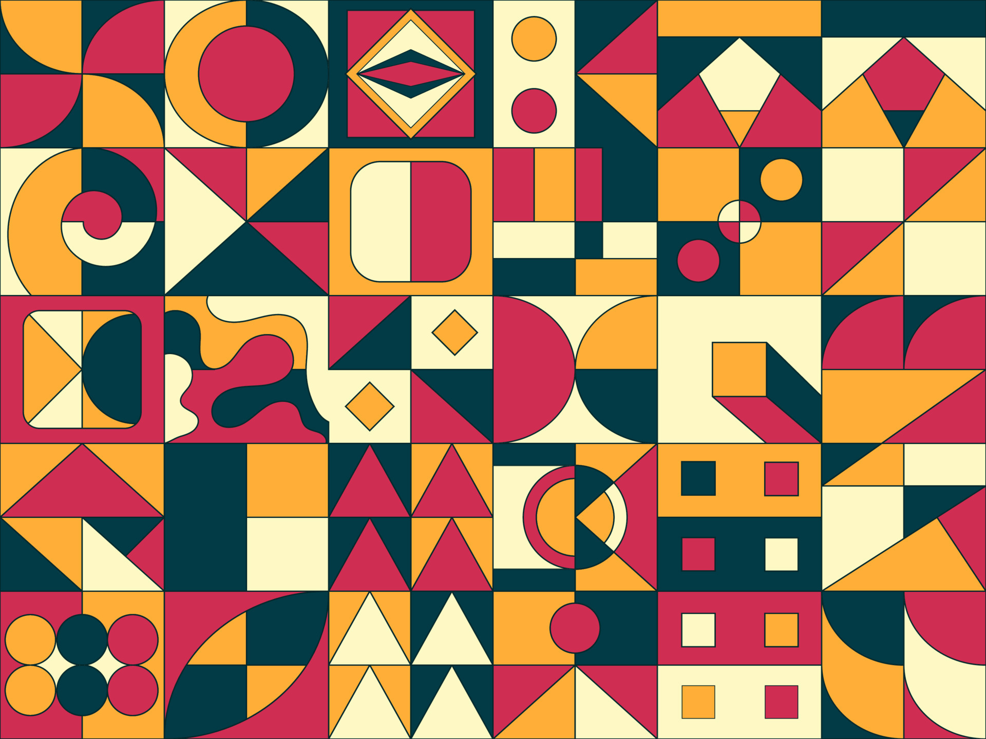 Geometric artwork design with simple shapes and figures.Perfect for web