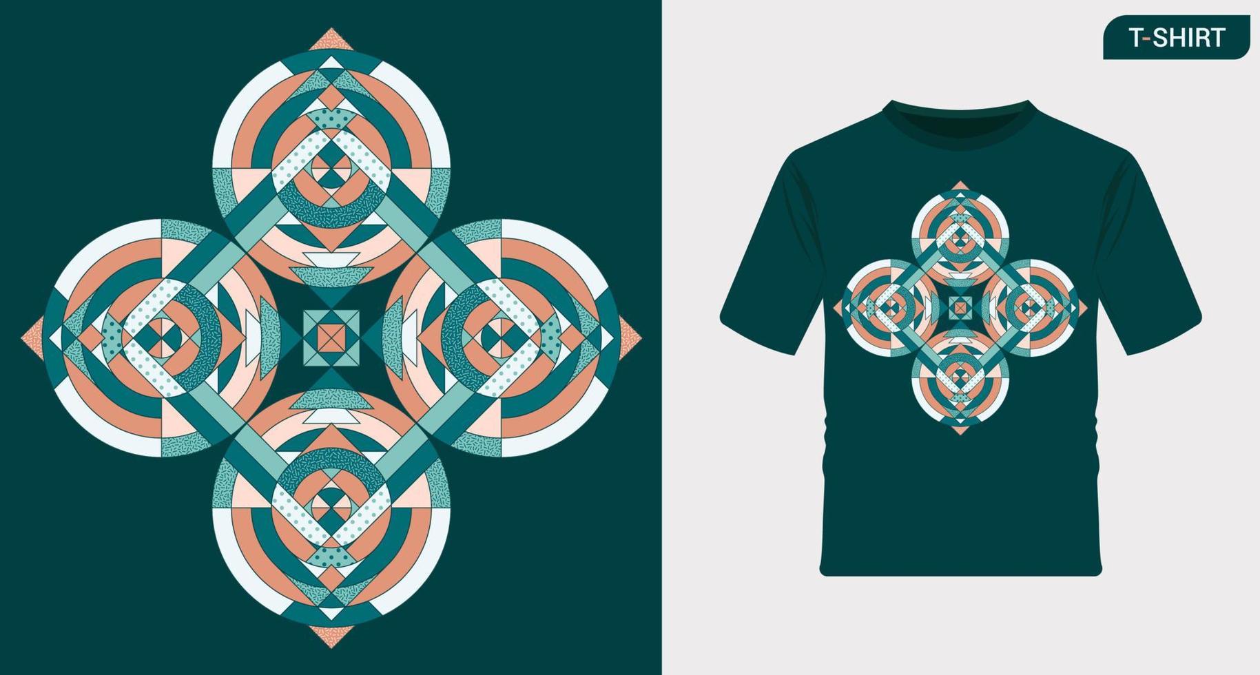 Geometric ethnic pattern design for t-shirt. Aztec fabric carpet mandala ornament chevron textile decoration . Suitable for business and printing vector