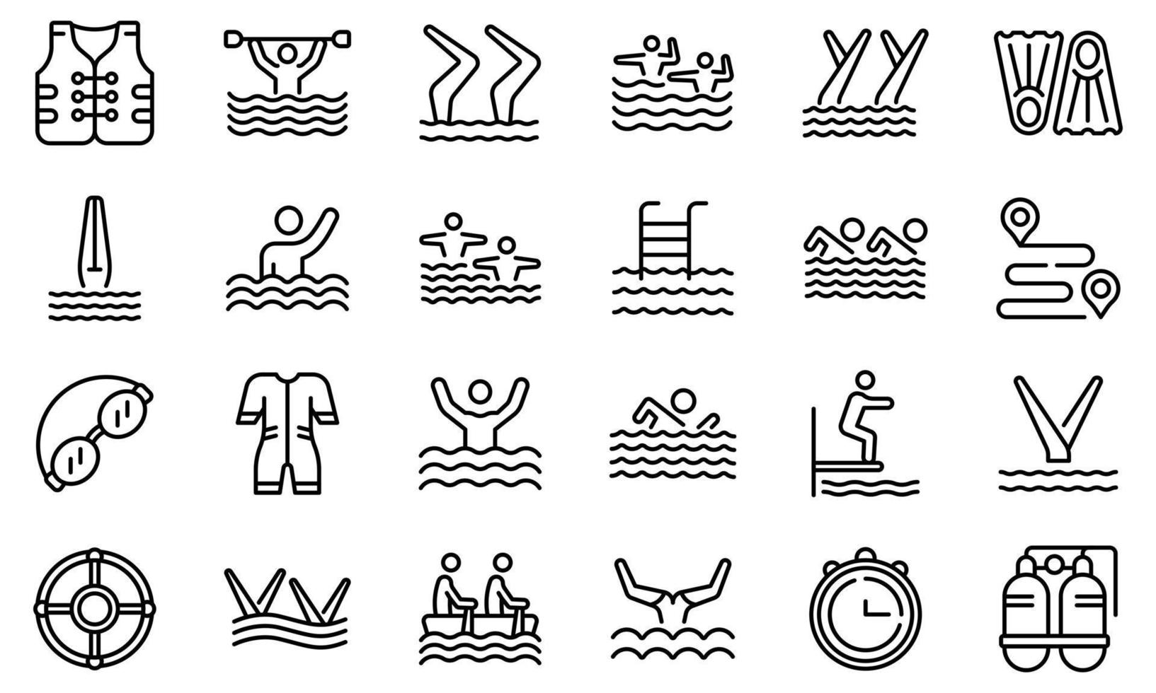 Synchronized swimming icon, outline style vector