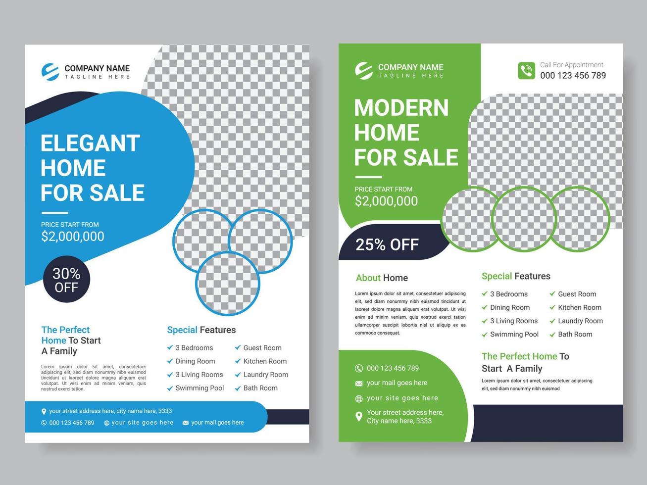 Real estate home sale flyer design template, elegant home sale flyer, modern home sale flyer, real estate poster or vector template design