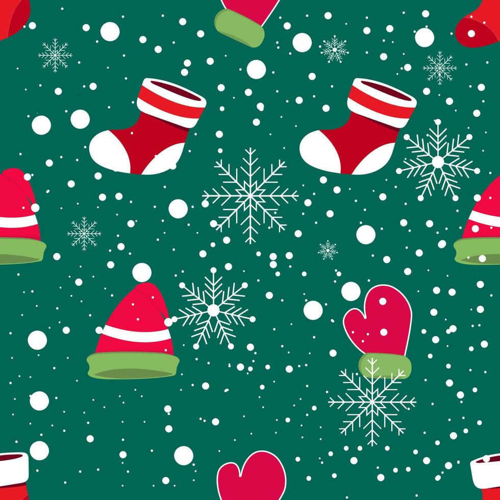 seamless socks hat glove snow  for christmas symbols for pattern wallpaper background design vector illustration