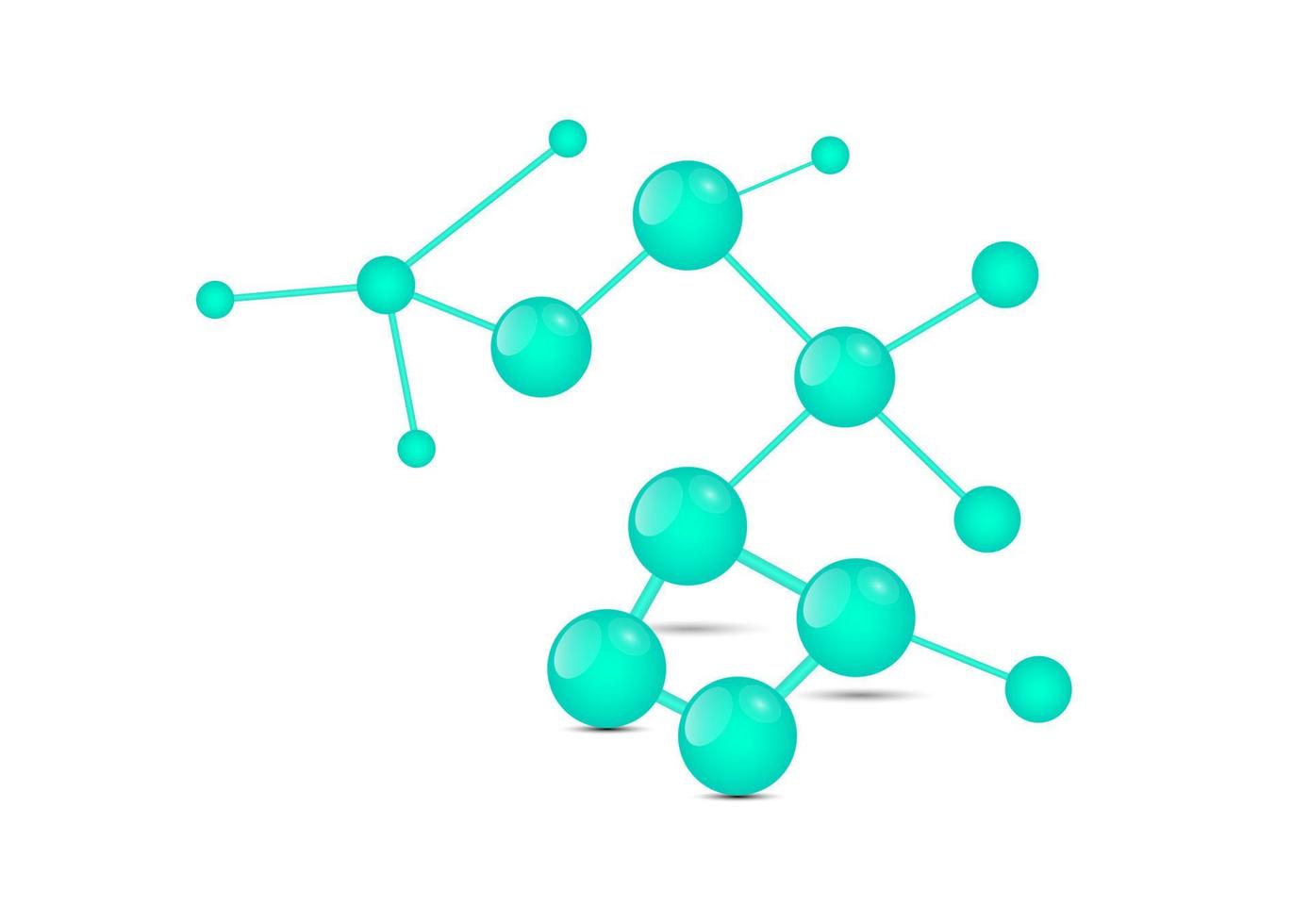 moléculas de bola formas con fondo blanco concepto ciencia átomo químico vector ilustración