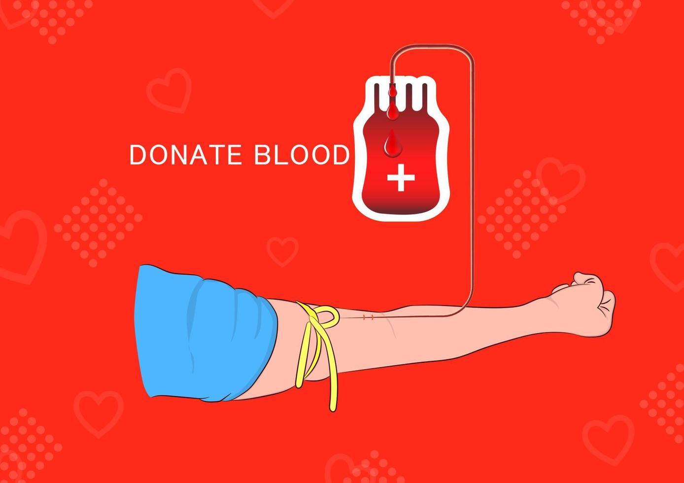 graphics image hand and blood bag concept donate blood vector illustration