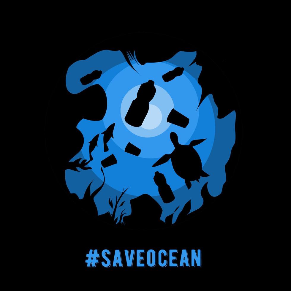 illustration vector of save ocean from bottle,etc.