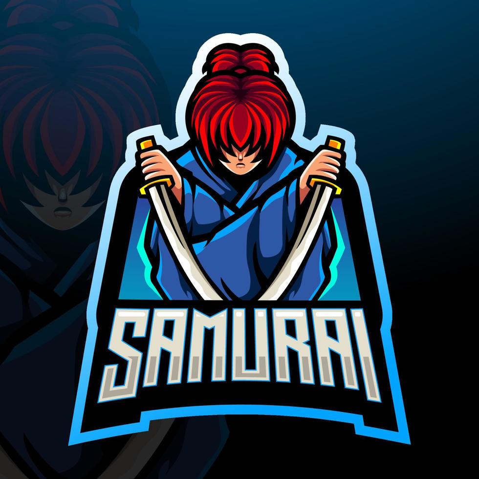 samurai mascot. esport logo design. vector