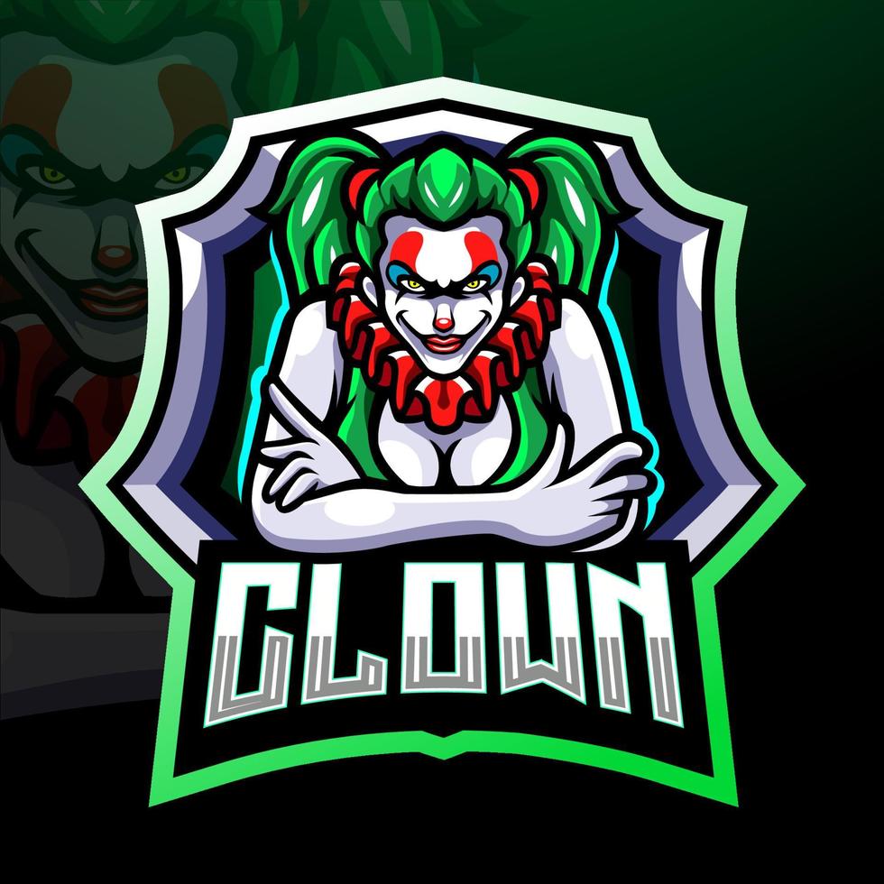 Clown mascot. esport logo design. vector