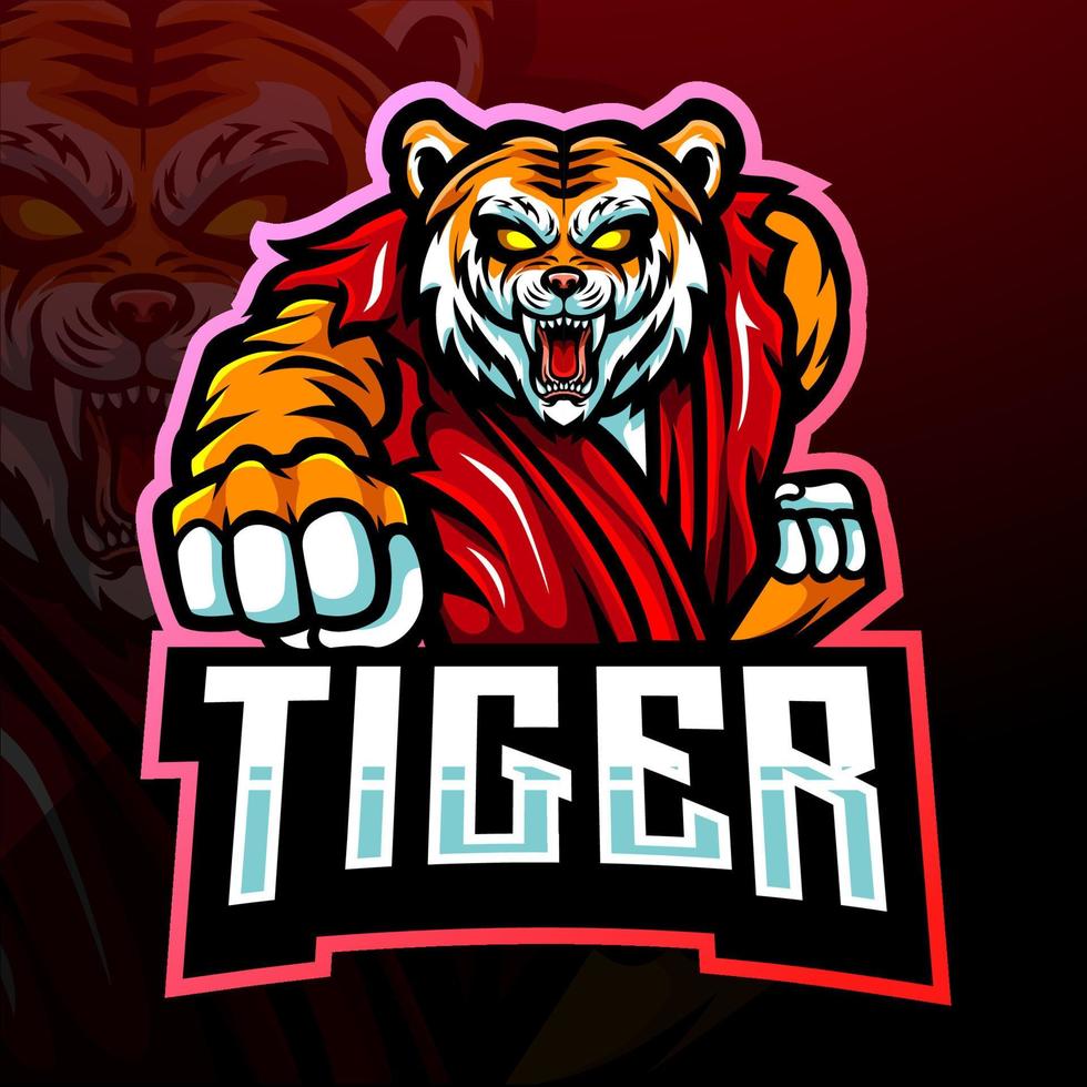 mascota del tigre diseño de logotipo deportivo. vector