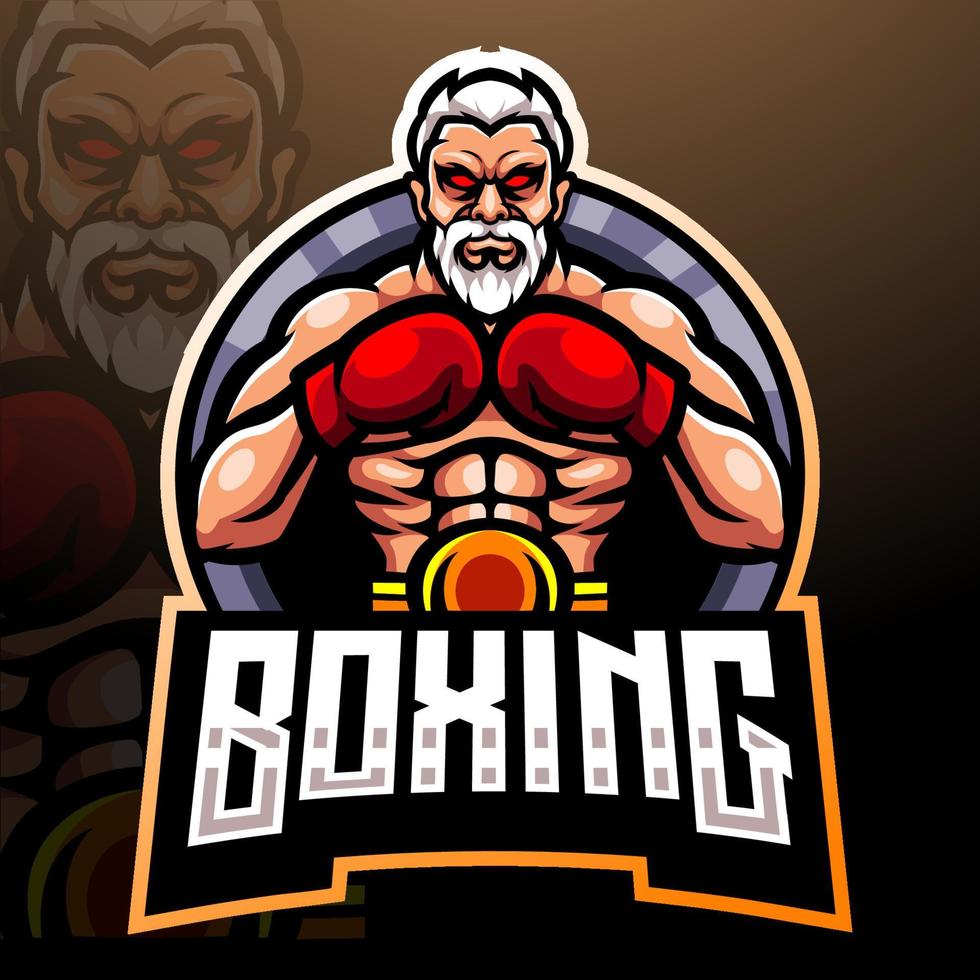 Boxing esport logo mascot design vector