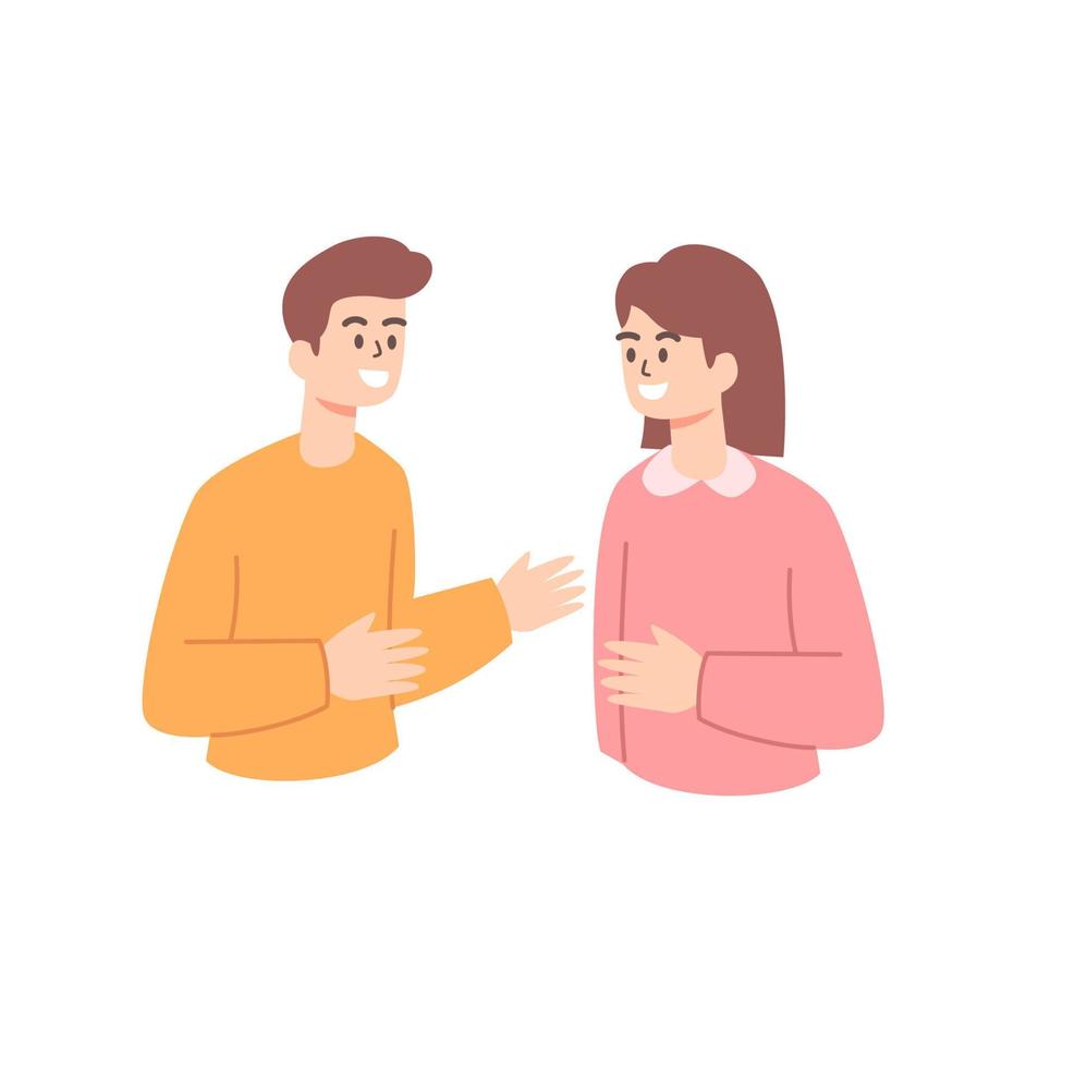 Woman and Man talking about something vector