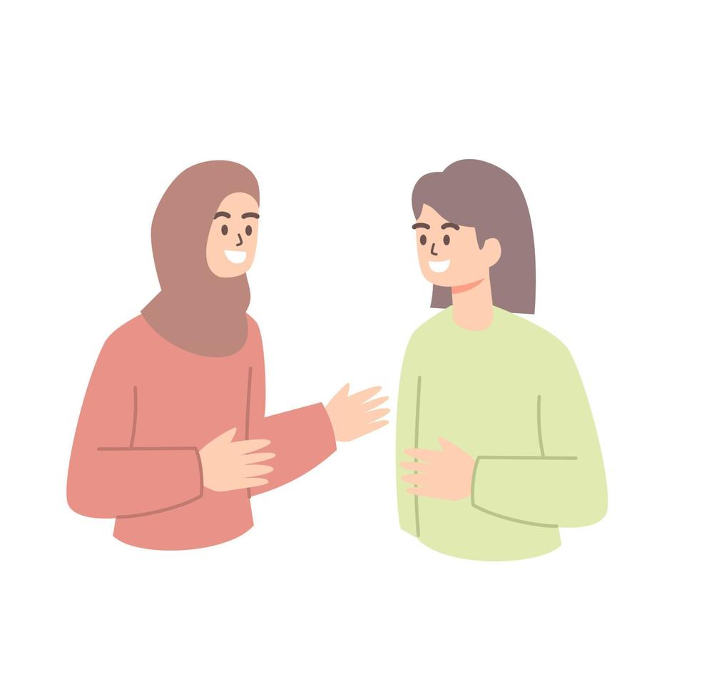 Woman and woman talking about something vector