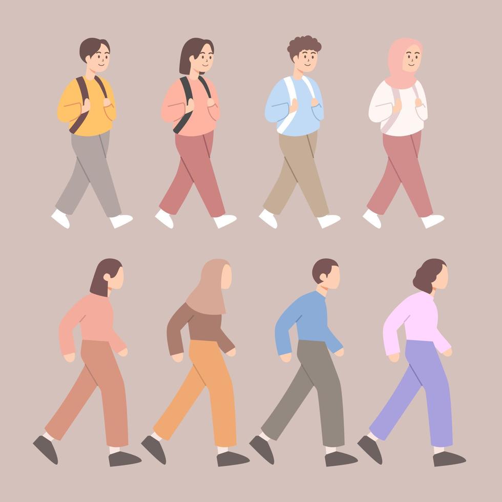 People walking illustration vector