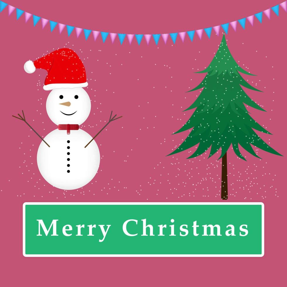 graphics design snowman and with text merry Christmas for paper Card for Merry Christmas Happy New Year design vector illustration