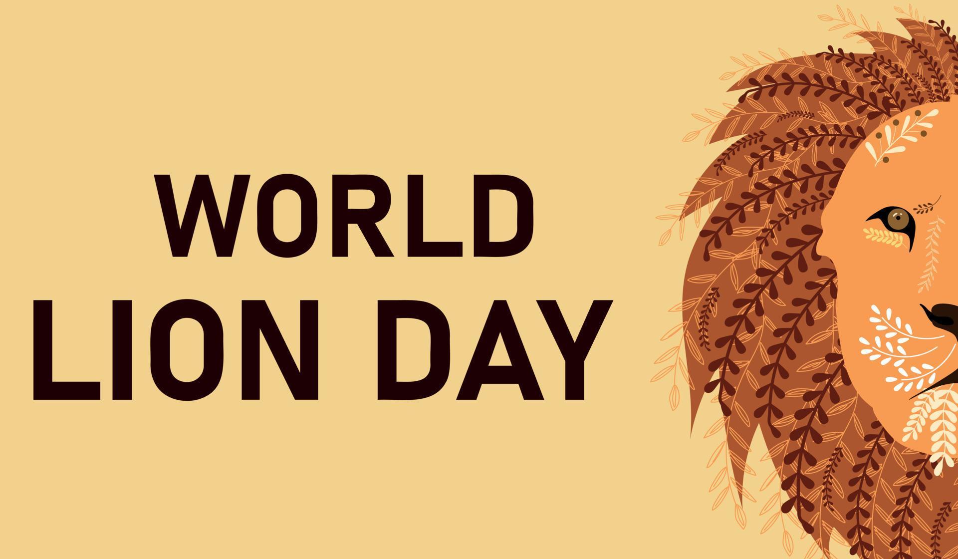 World Lion Day banner 8860450 Vector Art at Vecteezy