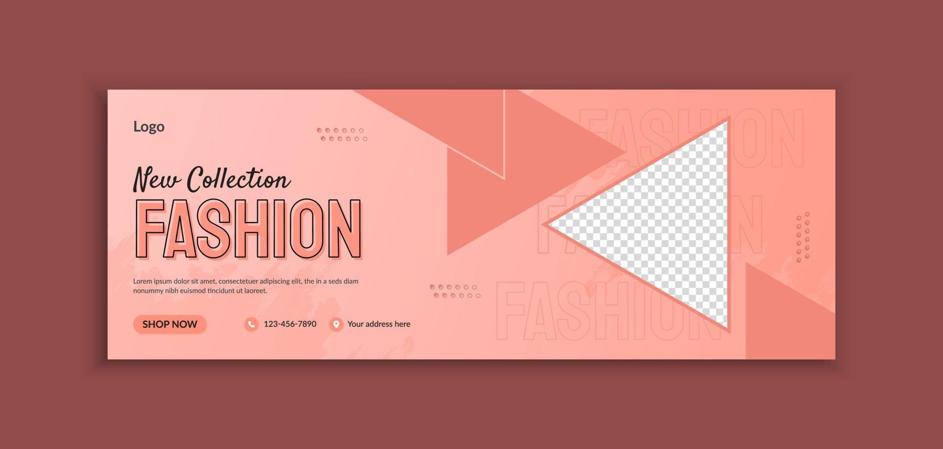 Stylish fashion sale social media cover and web banner template vector