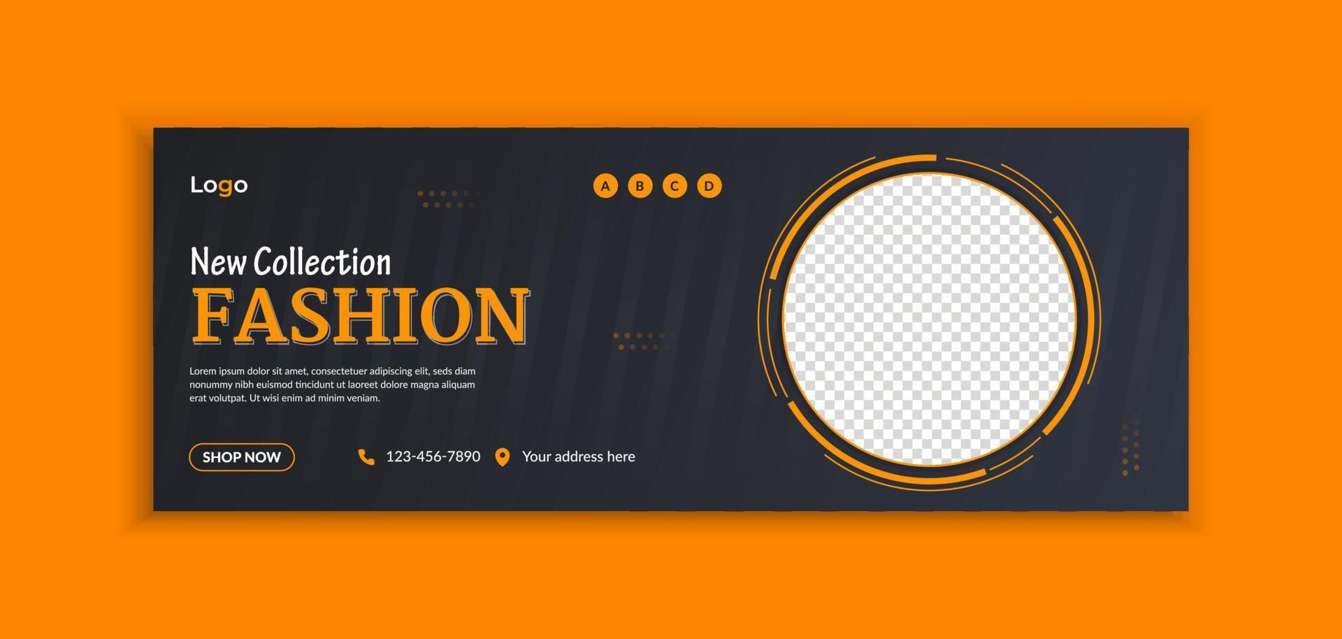Modern fashion sale social media cover and web banner template design vector