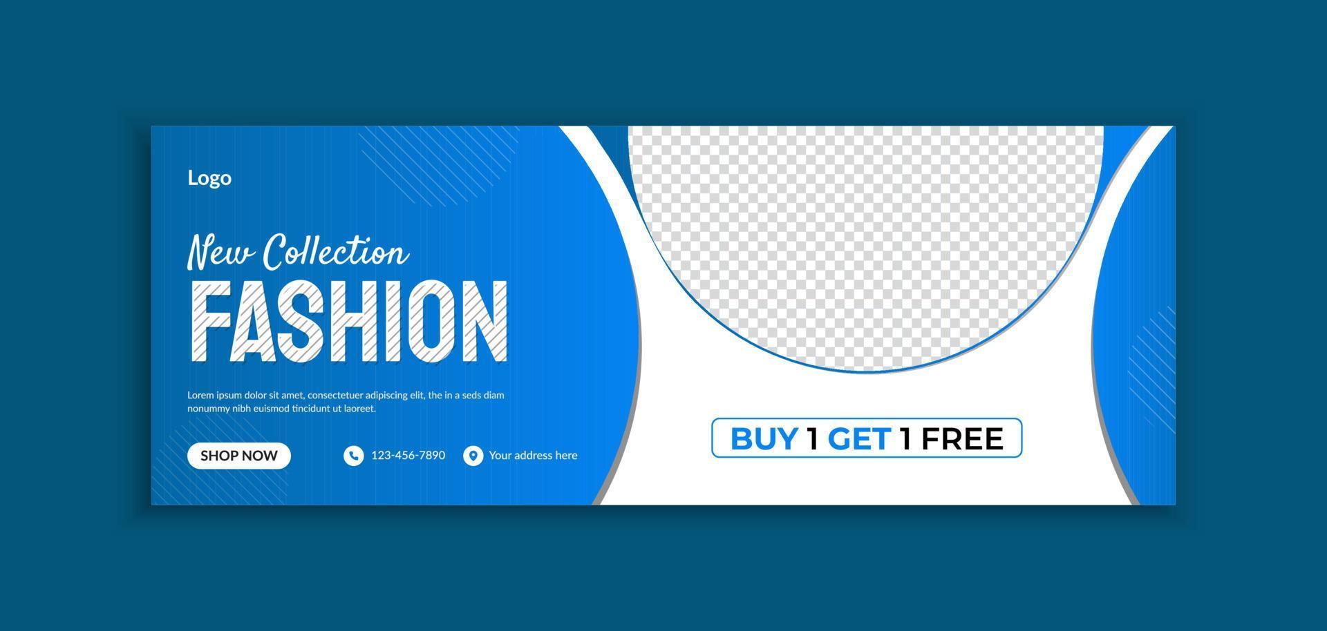 Creative fashion sale social media cover and web banner template layout vector