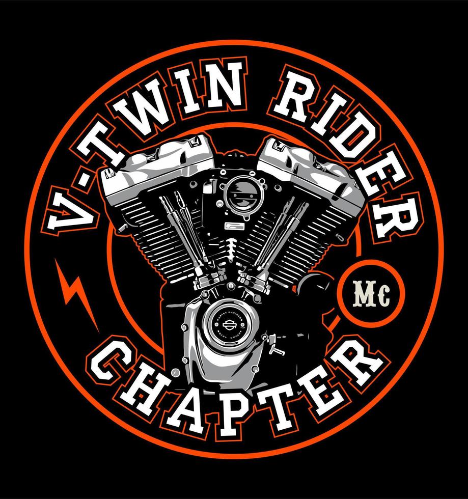 patch club v twin rider vector