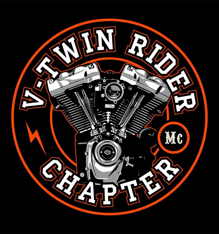 parche club v twin rider vector