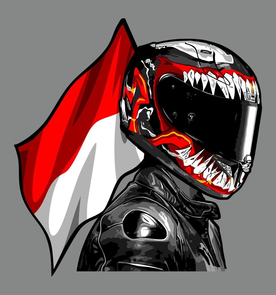 biker and flag vector