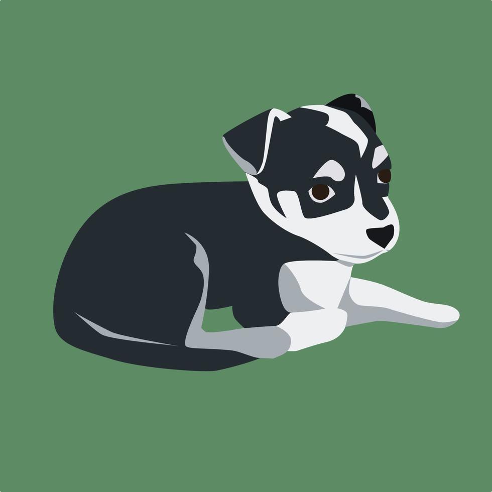 pequeño perro lindo como jack russel terrier en la ilustración de vector de estilo plano