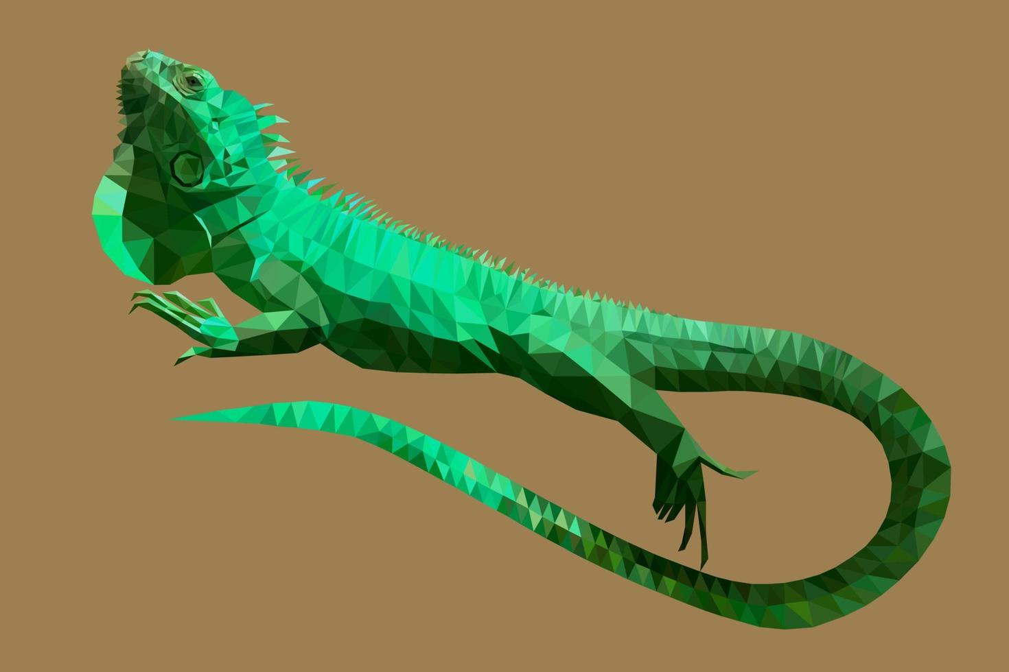 lizard iguana in low poly technique vector illustration