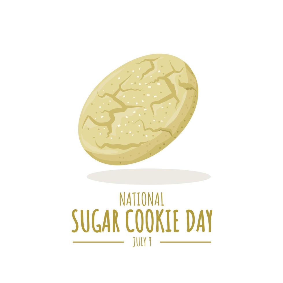 ilustración vectorial, galleta de azúcar aislada en un fondo blanco, como pancarta o afiche, día nacional de la galleta de azúcar. vector