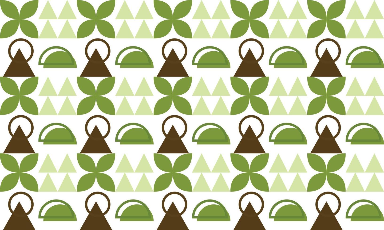 Memphis green leaf background with line elements Vector