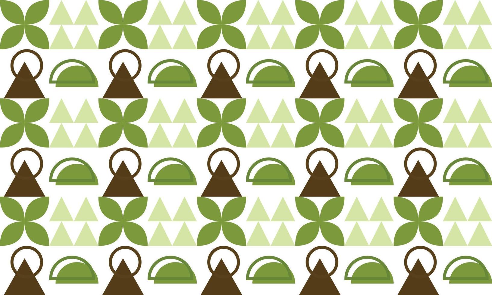 Memphis green leaf background with line elements Vector