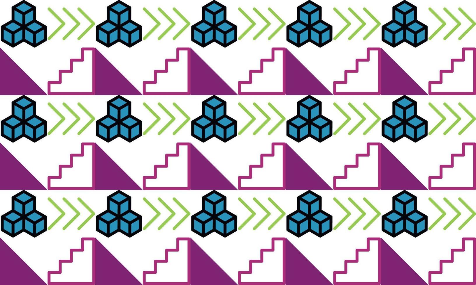 fondo cuadrado púrpura de memphis con vector de elementos de línea