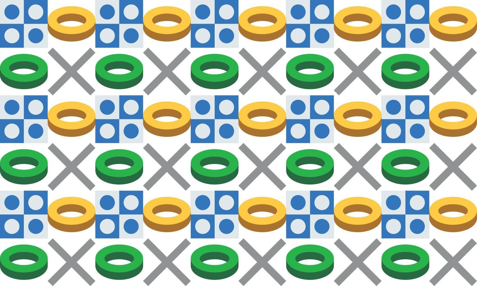 Memphis green yellow donuts background with line elements Vector