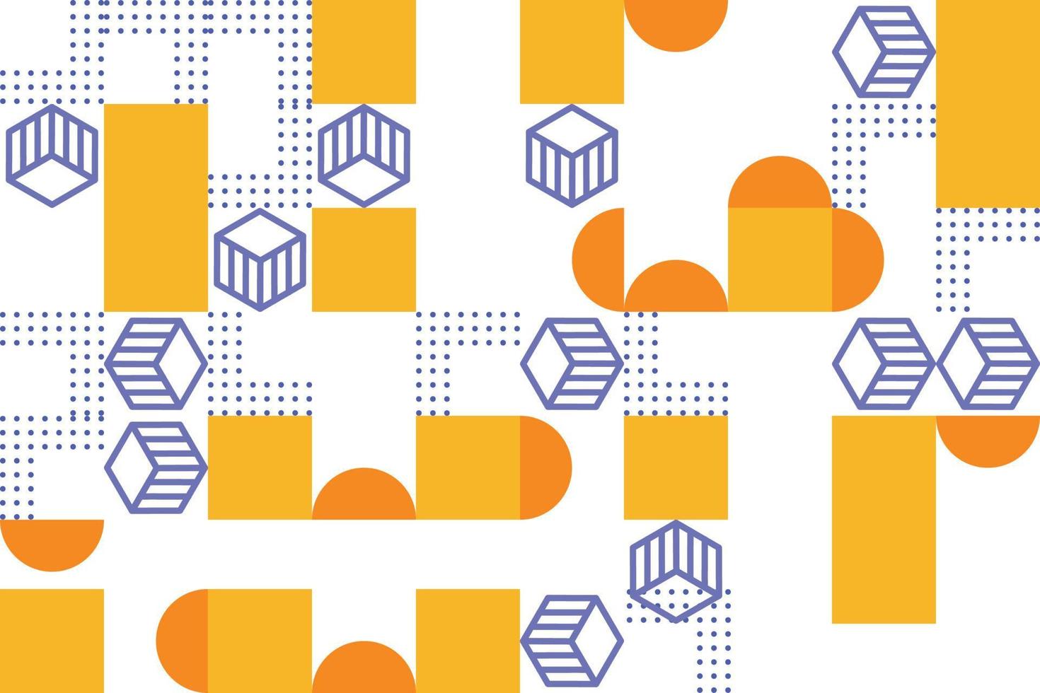 Minimalist orange memphis shape background with line elements Vector. Suitable for content media wallpaper and poster vector