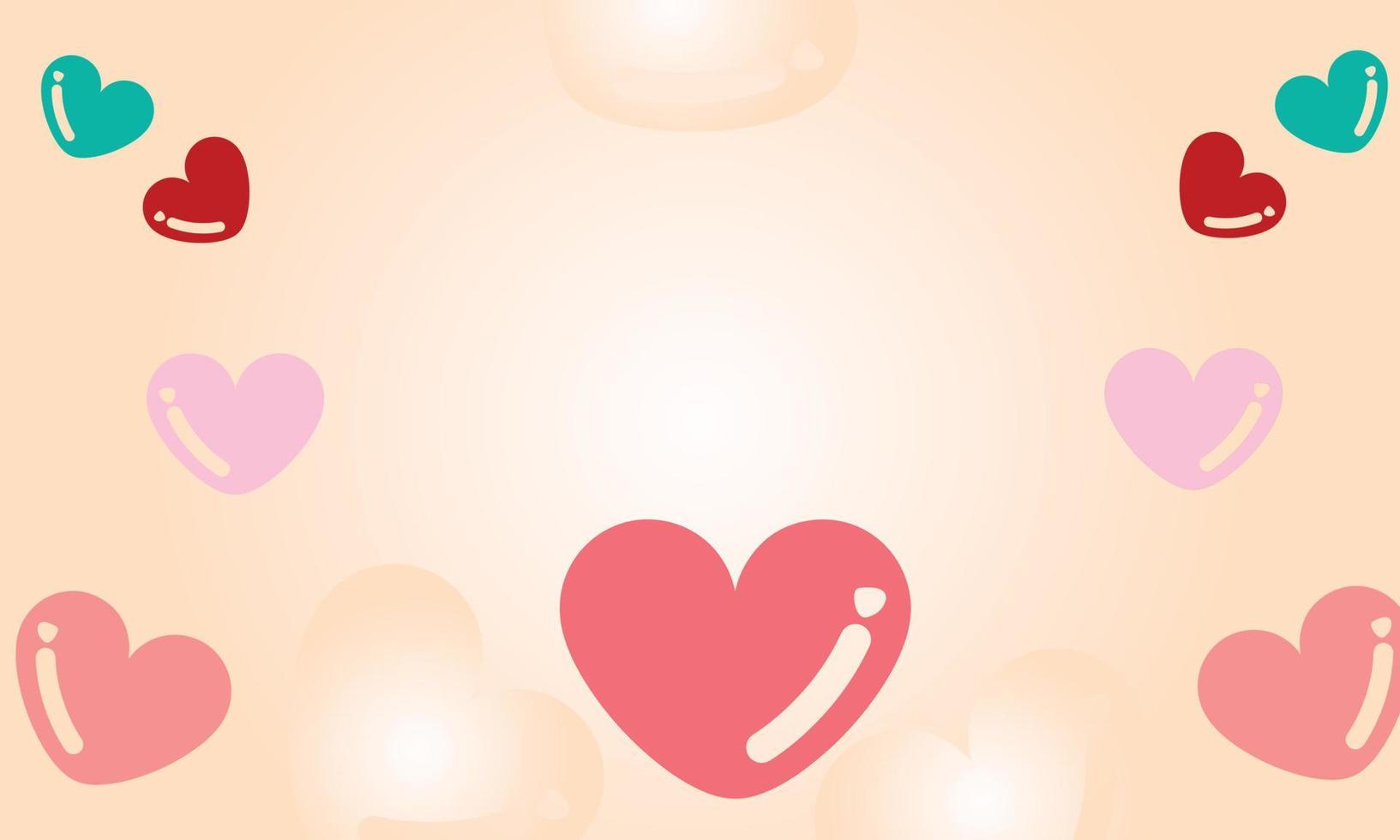 Romantic background with hearts, valentines day vector