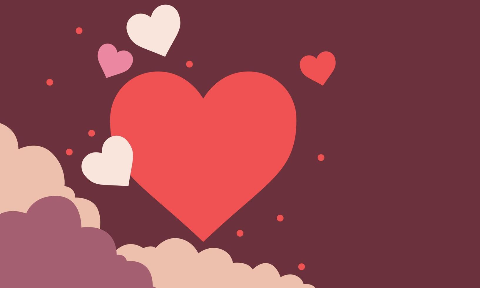 fondo romántico de corte de papel vector