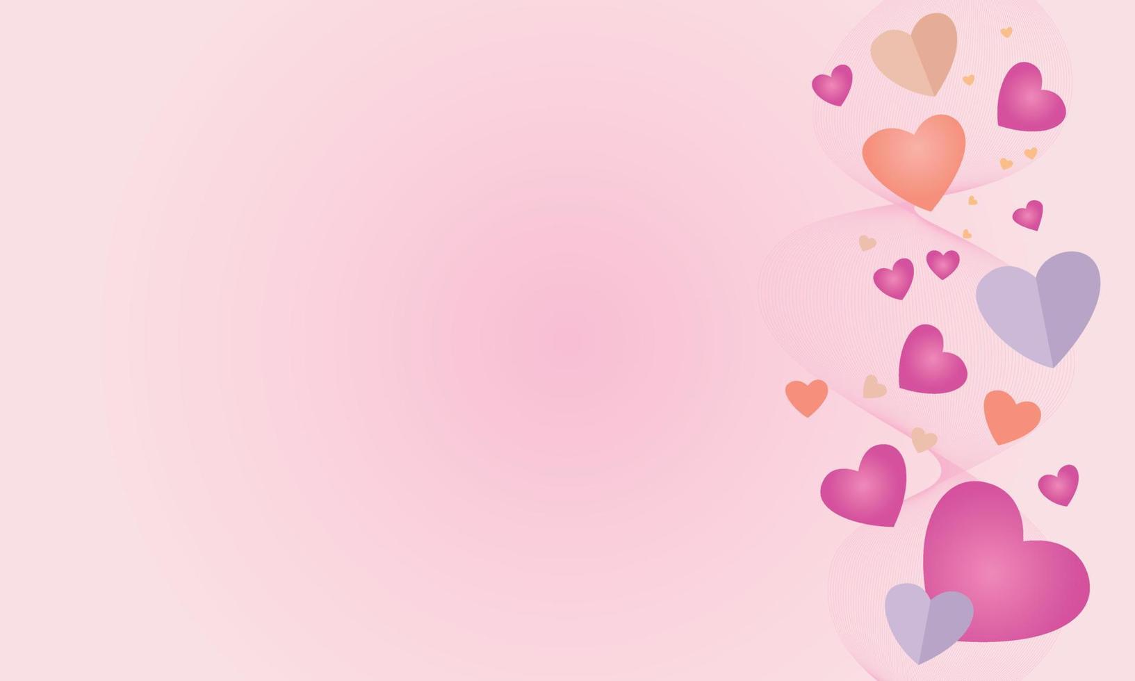 Right side small heart background vector