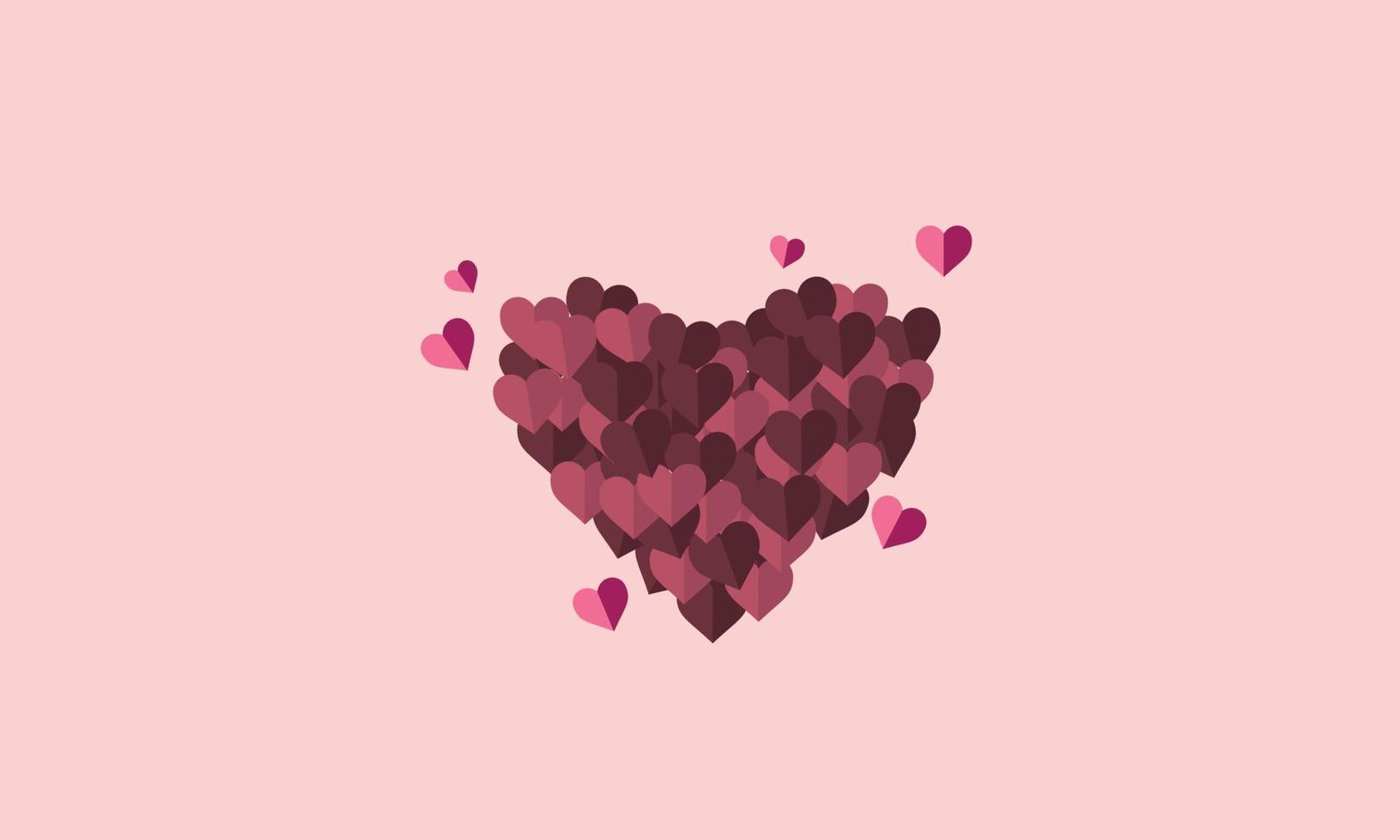 fondo romántico con muchos corazones vector