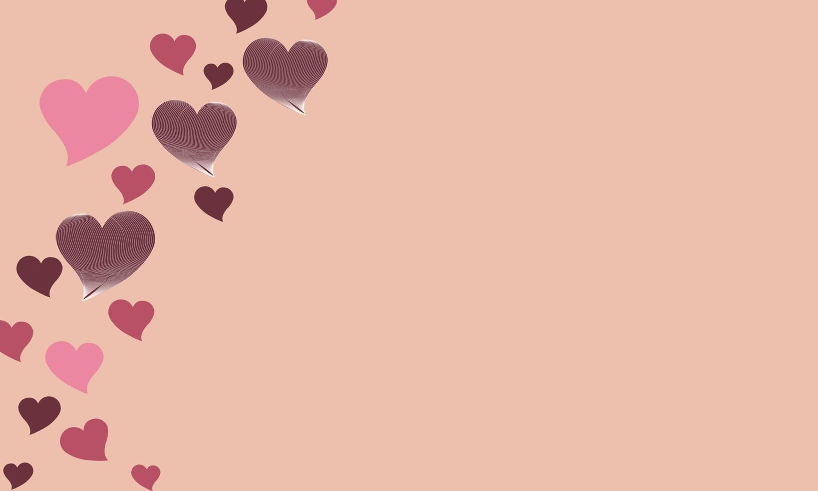 Romantic background with hearts, valentines day vector