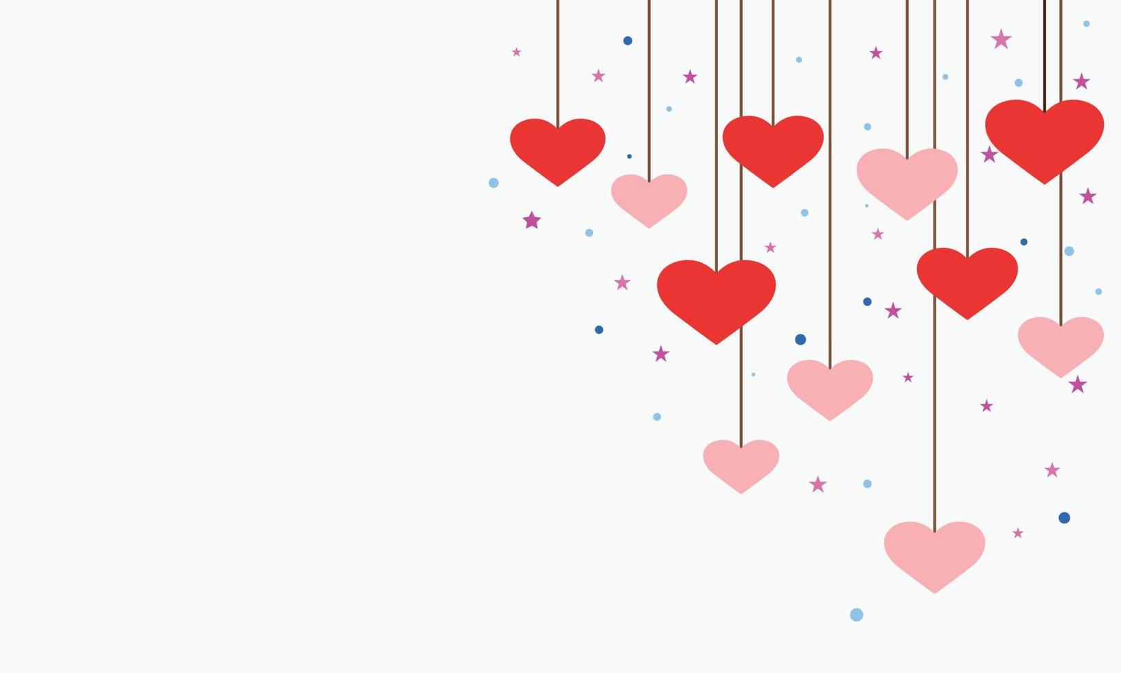 Romantic background with hearts, valentines day vector